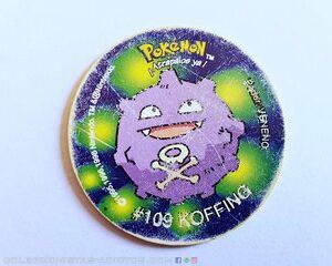Pokémon 1 (Evercrisp, 1999): Tazo Nº 109 Koffing (Super Tazo, Normal Estado)