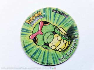 Pokémon 1 (Evercrisp, 1999): Tazo Nº 10 Caterpie (Normal Estado)