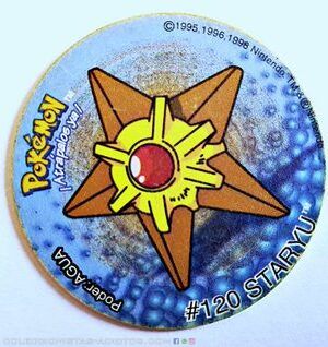 Pokémon 1 (Evercrisp, 1999): Tazo Nº 120 Staryu (Excelente Estado)
