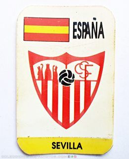 Pelotaso Tarjetas de Fútbol (Oblea de chocolate, Mediados de los 90): España Sevilla (Carta)