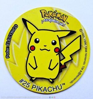 Pokémon 1 (Evercrisp, 1999): Tazo Nº 25 Pikachu (Excelente Estado)