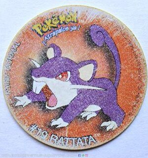 Pokémon 1 (Evercrisp, 1999): Tazo Nº 19 Rattata (Normal Estado)