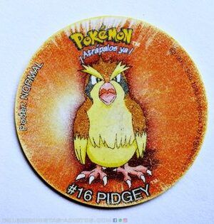 Pokémon 1 (Evercrisp, 1999): Tazo Nº 16 Pidgey (Normal Estado)