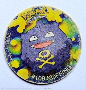 Pokémon 1 (Evercrisp, 1999): Tazo Nº 109 Koffing (Normal Estado)