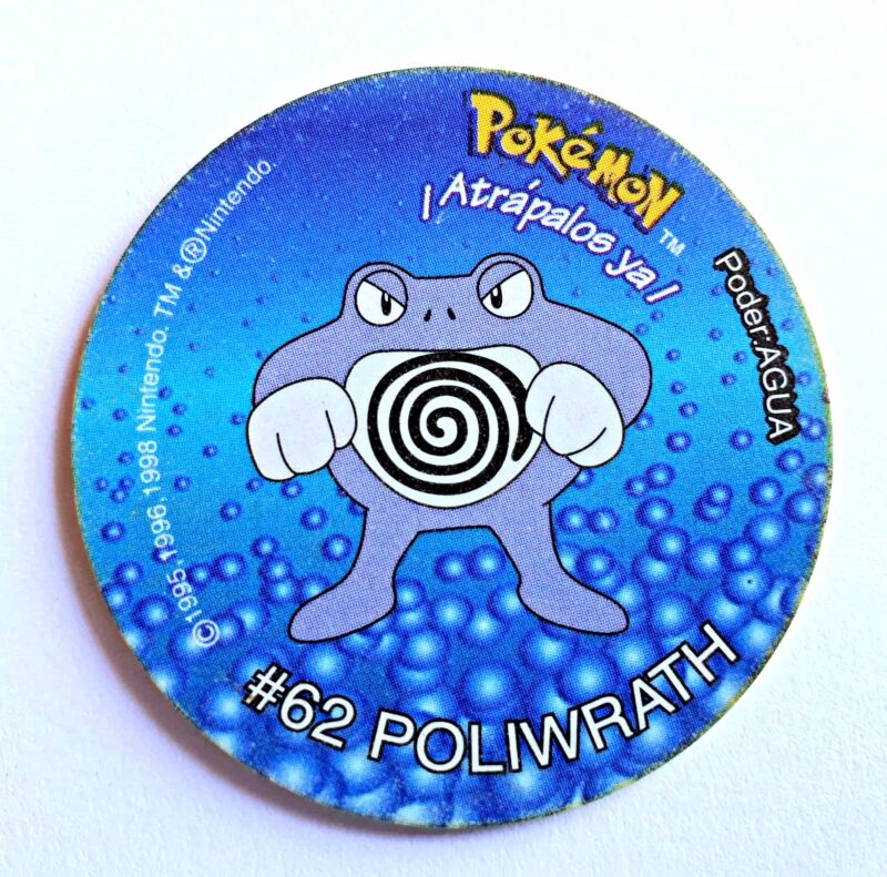 Pokémon 2 (Evercrisp, 1999): Nº62 (Tazo Poliwrath) (Excelente Estado)