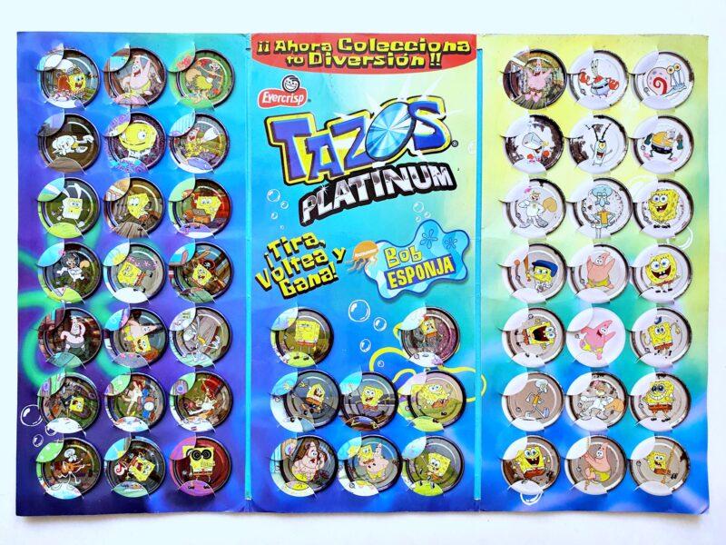 Bob Esponja (Evercrisp, 2003): Colección Completa (50 Tazoz] [ Sin Coleccionador ]