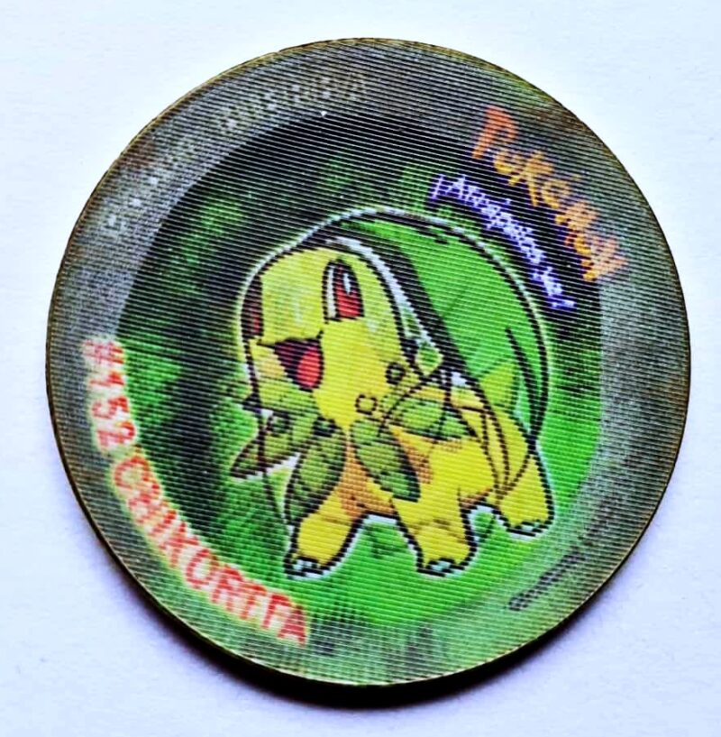 Pokémon Gold & Silver: Chikorita, Bayleef, Meganium (Tazo) (Evercrisp, 1999) (Excelente Estado)