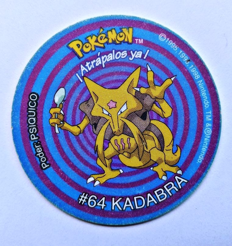 Pokémon 2 (Evercrisp, 1999): Nº64 (Tazo Kadabra) (Excelente Estado)
