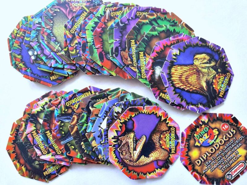 DinoTazos (Evercrisp, 1998): Colección Completa (Excelente Estado)