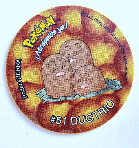 Pokémon 2 (Evercrisp, 1999): Nº51 (Tazo Dugtrio) (Excelente Estado)