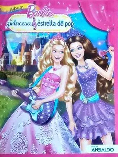 Barbie La princesa y la estrella de pop (Ansaldo, 2012): Tiene 30 Láminas (Álbum)