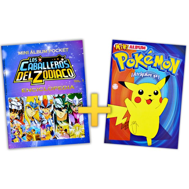 . Álbum Promo: Pokémon + Caballeros Del Zodiaco - Álbumes Mini Completos A Pegar