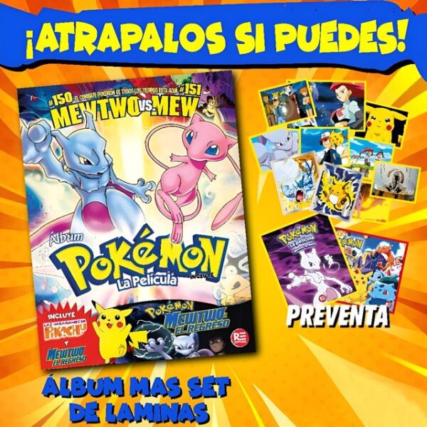 . Pokémon Mewtwo vs Mew: Álbum Completo A Pegar [PREVENTA] foto 1