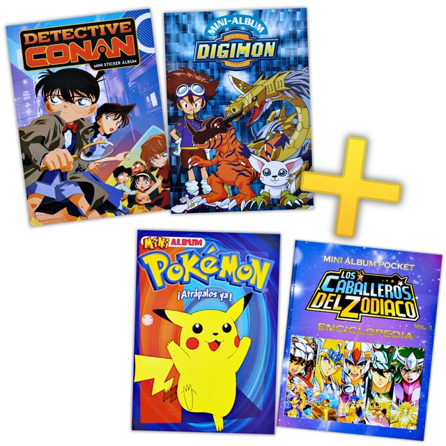. Álbum Promo: Detective + Digimon + Pokémon + CDZ [4 Mini Álbumes Completos A Pegar]
