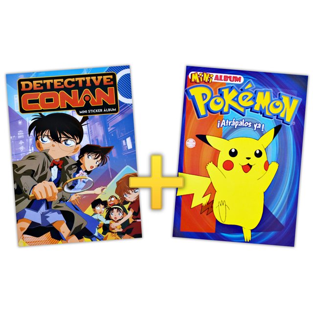 . Álbum Promo: Detective Conan + Pokémon Álbumes Mini Completo A Pegar