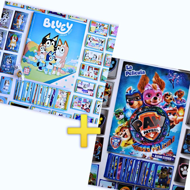 . Álbum Promo: Bluey + Paw Patrol: Completos A Pegar