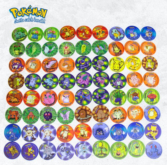 Pokémon, Tazos 1ra Generación [Colección Completa]