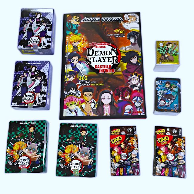 Demon Slayer + Uno [Juego Cartas]: Álbum Completo A Pegar