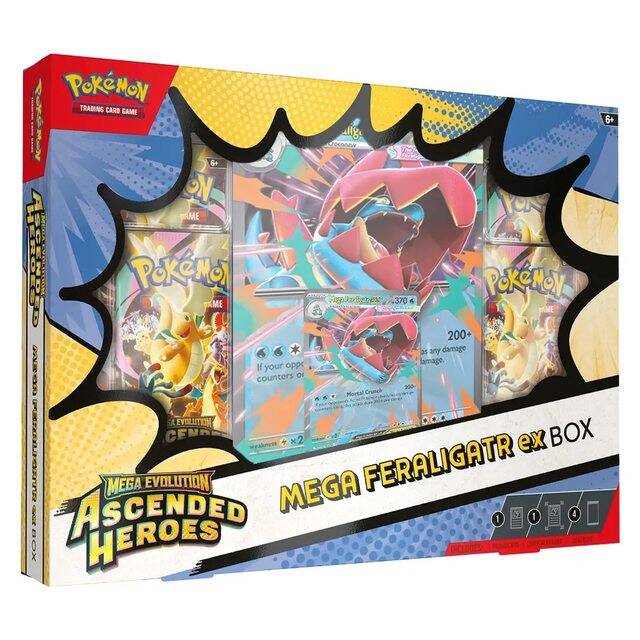 Mega Evolution – Ascended Heroes – Premium Collection [Mega-Feraligatr] – Ingles [PREVENTA]