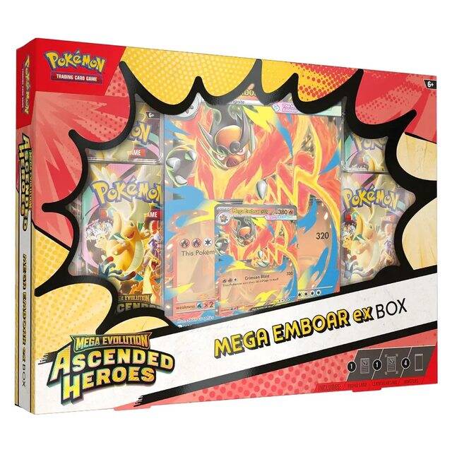 Mega Evolution – Ascended Heroes – Premium Collection [Mega-Emboar] – Ingles [PREVENTA]